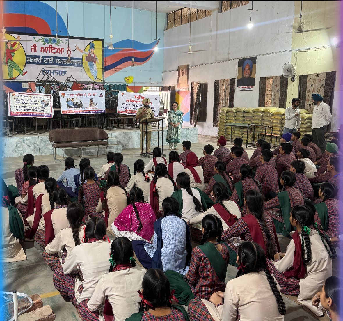 Students of Government High Smart School, Desu Majra were made aware about the 'War Against Drugs' movement and traffic rules.